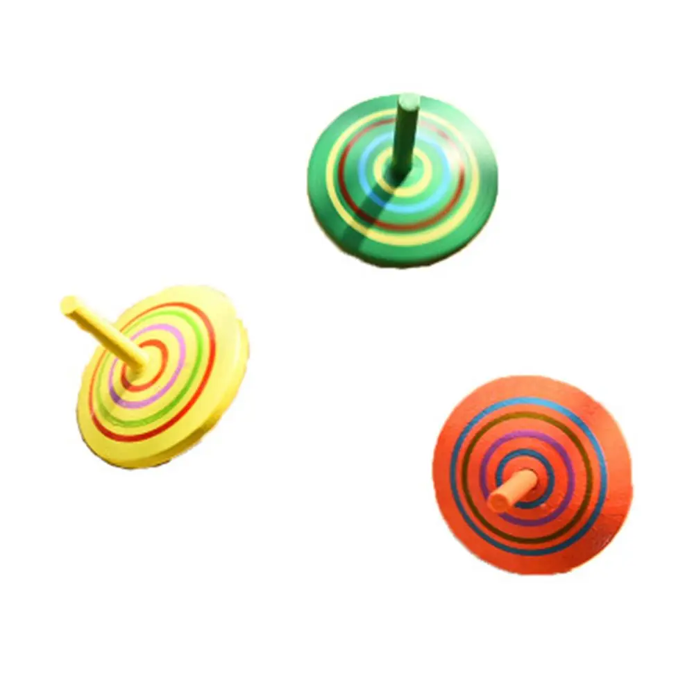 

Exquisite Gift Leisure Children Kid Spinning Top Wooden Hand Spinning Toy Rotate