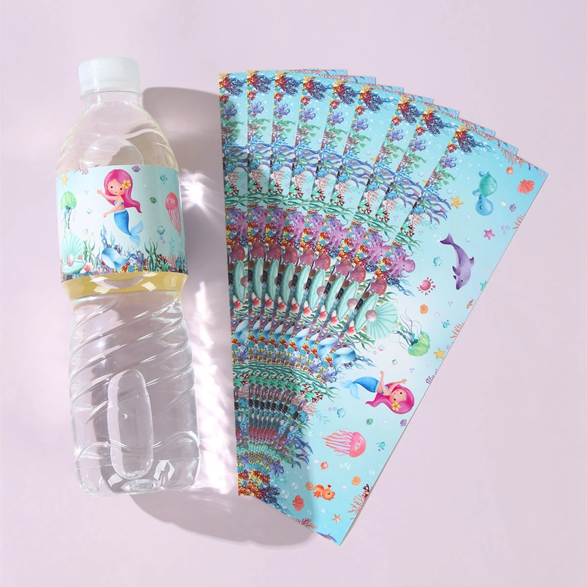 10 шт. наклейки в виде бутылочек Русалочки