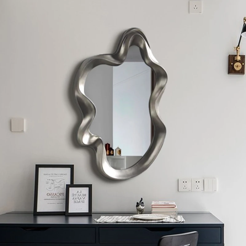 

Зеркало для спальни, ванной комнаты, эстетическое декоративное зеркало неправильной формы, украшение для дома в скандинавском стиле, YY50JZ