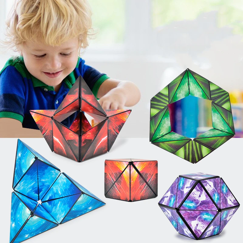 

3D Changeable Magnetic Magic Cube for Kids Puzzle Cube Antistress Toy Adults Cubo Fidget Toys Transforms Into Over 70 Shapes