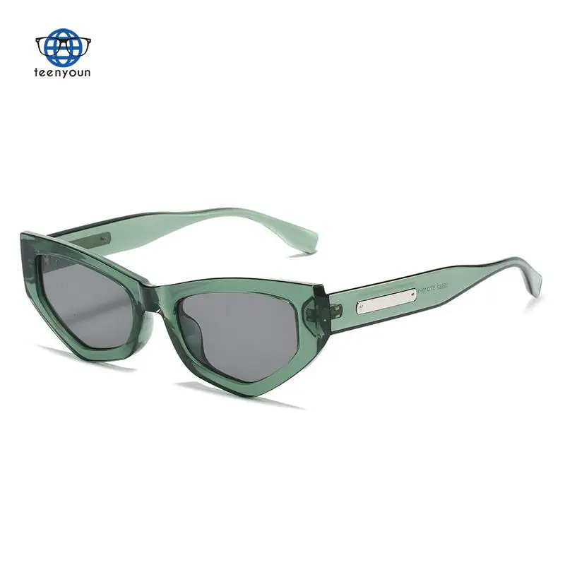 

Teenyoun Luxury Brand Summer New Cat Eye Sunglasses Fashion Ins UV400 Same Retro Concave Shape Hip-hop Sun Glasses Women