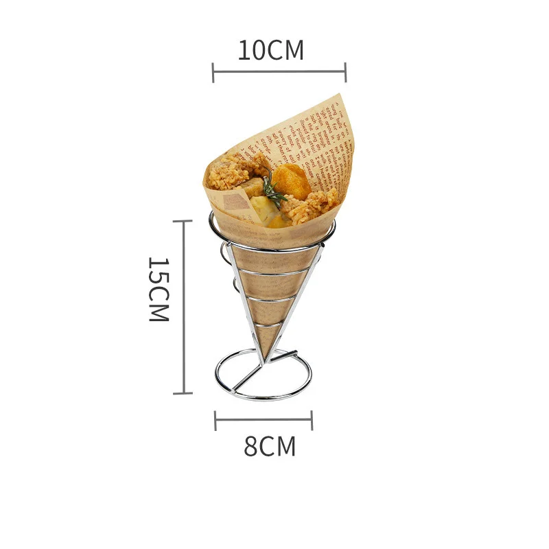 

iron Wrought fried chicken fries rack cone stainless steel fried chicken rack snack rack special tableware