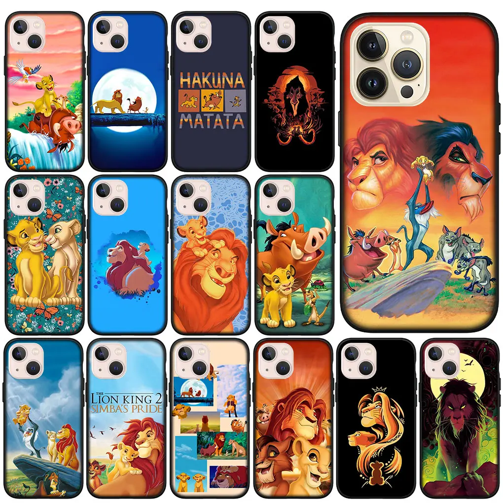 Чехол для телефона Король Лев Симба Пумба Apple iPhone 15 14 Plus 13 12 Mini Pro Max XR + 13Pro 14+ 15+ Coque Soft