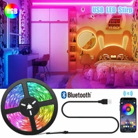 rgb led stirp lights 1m 2m 3m 4m 5m ribbon for decoration living room bedroom fita lamp party decor bulbs bluetooth controller