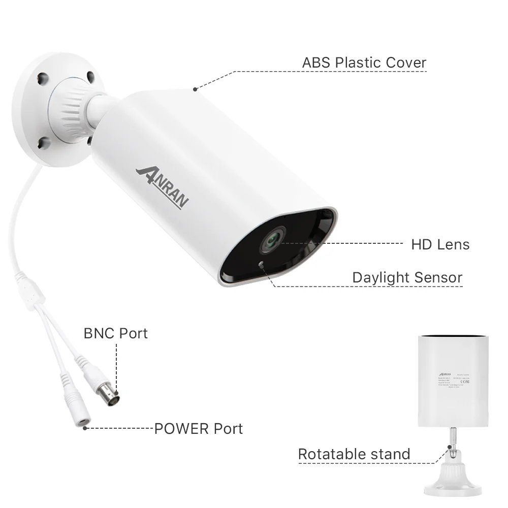 ANRAN 5MP Аналоговые HD камеры комплект системы видеонаблюдения аудио Открытый