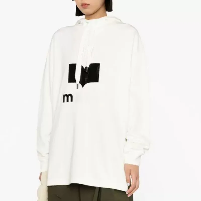 

2023 Fall New Ladies Letters Glossy Reflective Print Loose Hooded Sweatshirt Long Sleeve Terry Sweater