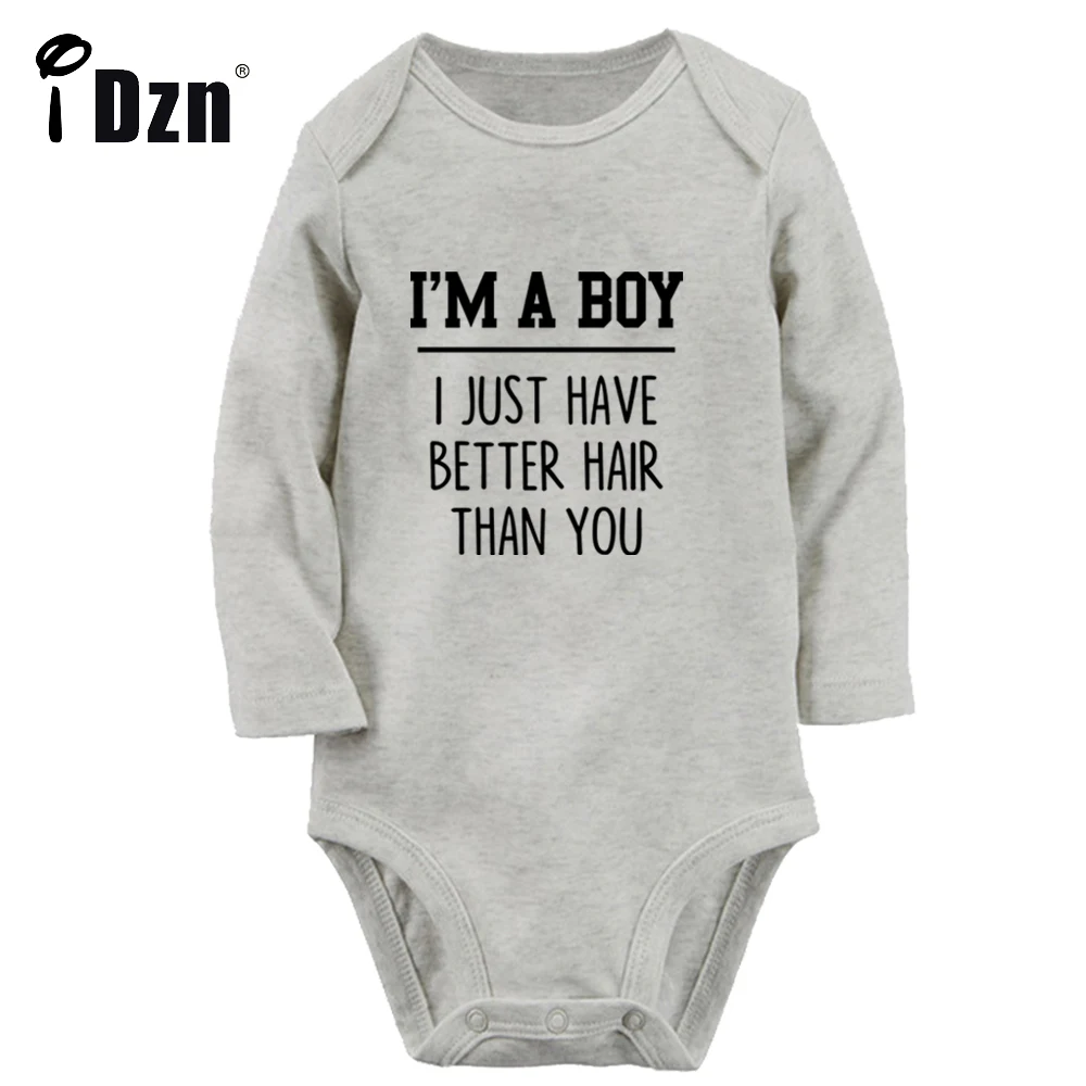 

I'm A Boy I Just Have Better Hair Than you I'd Pee On Any One Of You Funny Printed Jumpsuit Cute Baby Boys Rompers Bodysuit