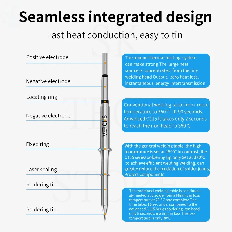 Наконечники паяльника MaAnt C115 I/IS/K Сменная головка для быстрого согрева без свинца