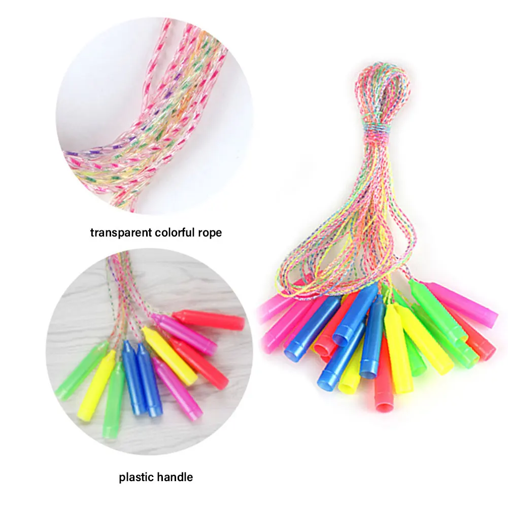 

Girl Boy Home School Rainbow Color For Kids Jump Rope Fitness PVC Birthday Gift Portable Training Fun Skipping Indoor Outdoor
