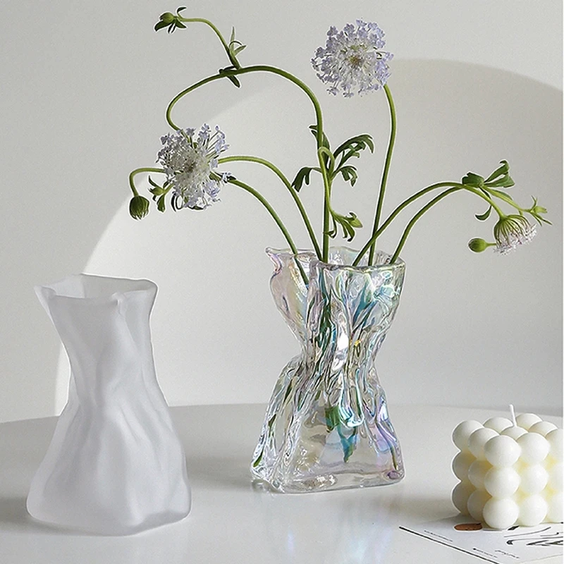 

Flower Nordic Deco Decoration Glass Accessories Flower Decoration Desktop Vase Dried Glasses Vase Table Room Gifts Vase Bathroom