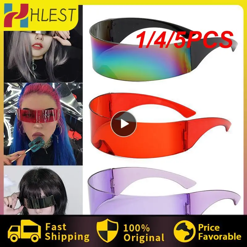 

1/4/5PCS Glasses Visor Wrap Shield Large Mirror Sunglasses Riding Cycling Windproof Glasses Motocross Motorcycle Party Accessory