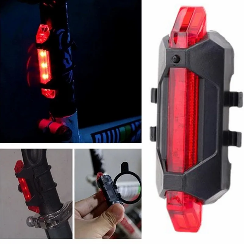 

LED Bicycle TailLight USB Rechargeable Mountain Bike Safety Warning Front And Rear Flashing Lights Night Riding Bike Accessories