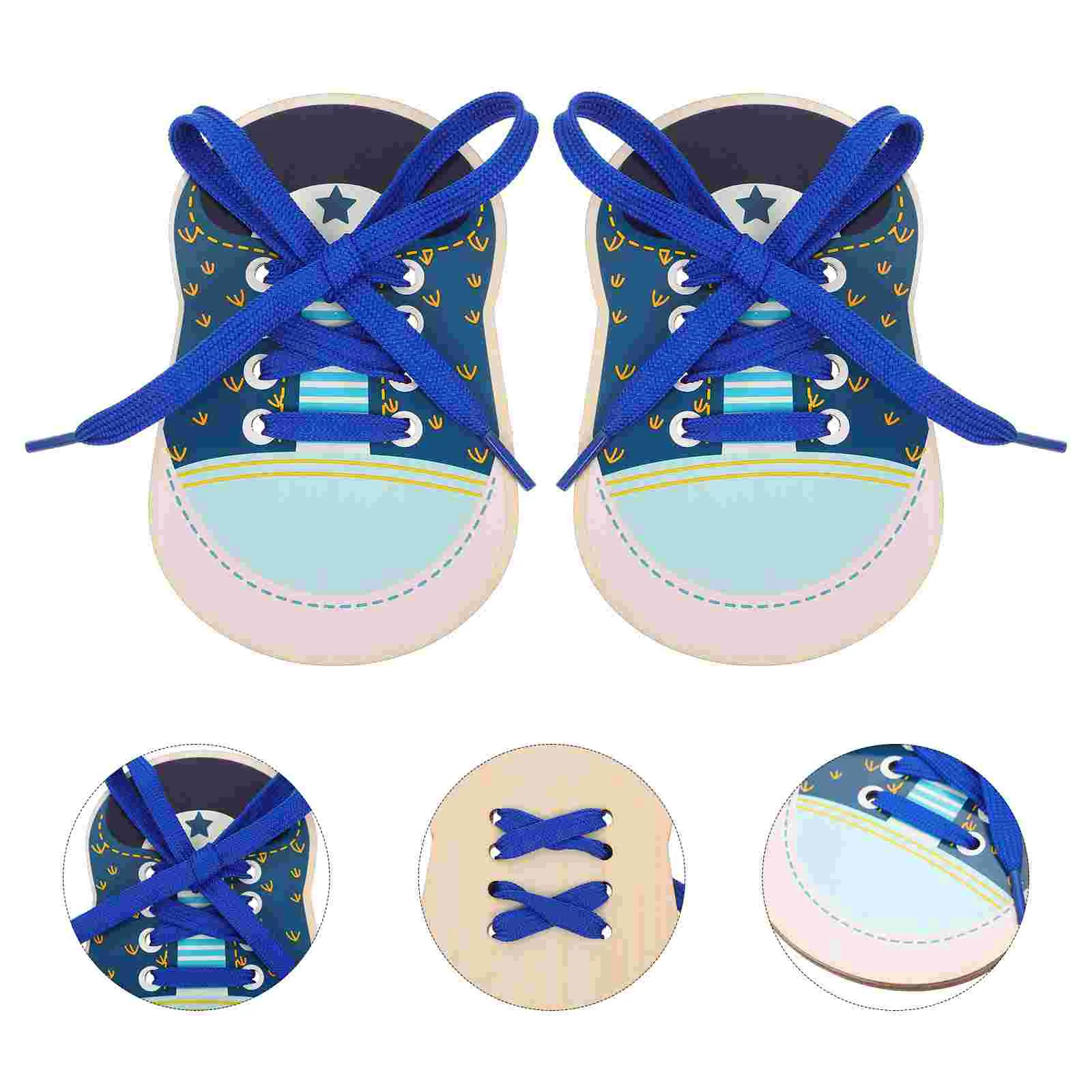 

Threading Shoelace Shoe Wooden Lacing Puzzle Educational Wood Tie Game Block Tying Skills Learning Shoesboard Lace Practice Fine