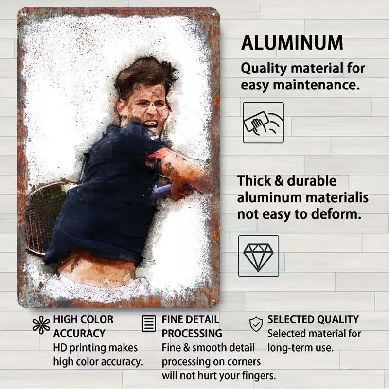 Жестяной знак Dominic Thiem спортивный постер винтажные предметы домашнего декора