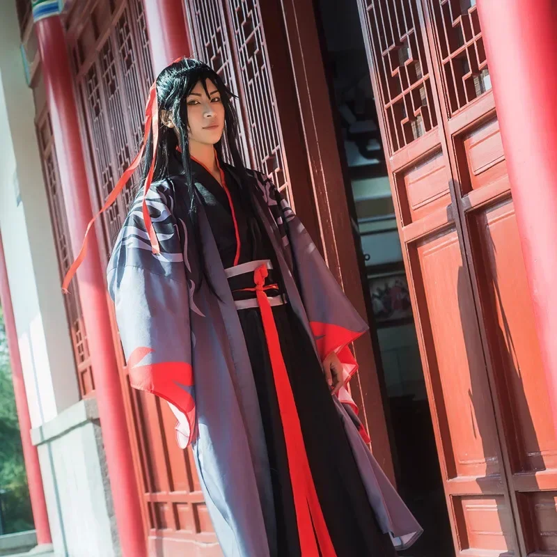 Фото Мужской костюм The Untamed Hanfu Magic Road, одежда для малышей Wei Wuxian Patriarch, аниме-фильмы, костюм для косплея, комплект U №2