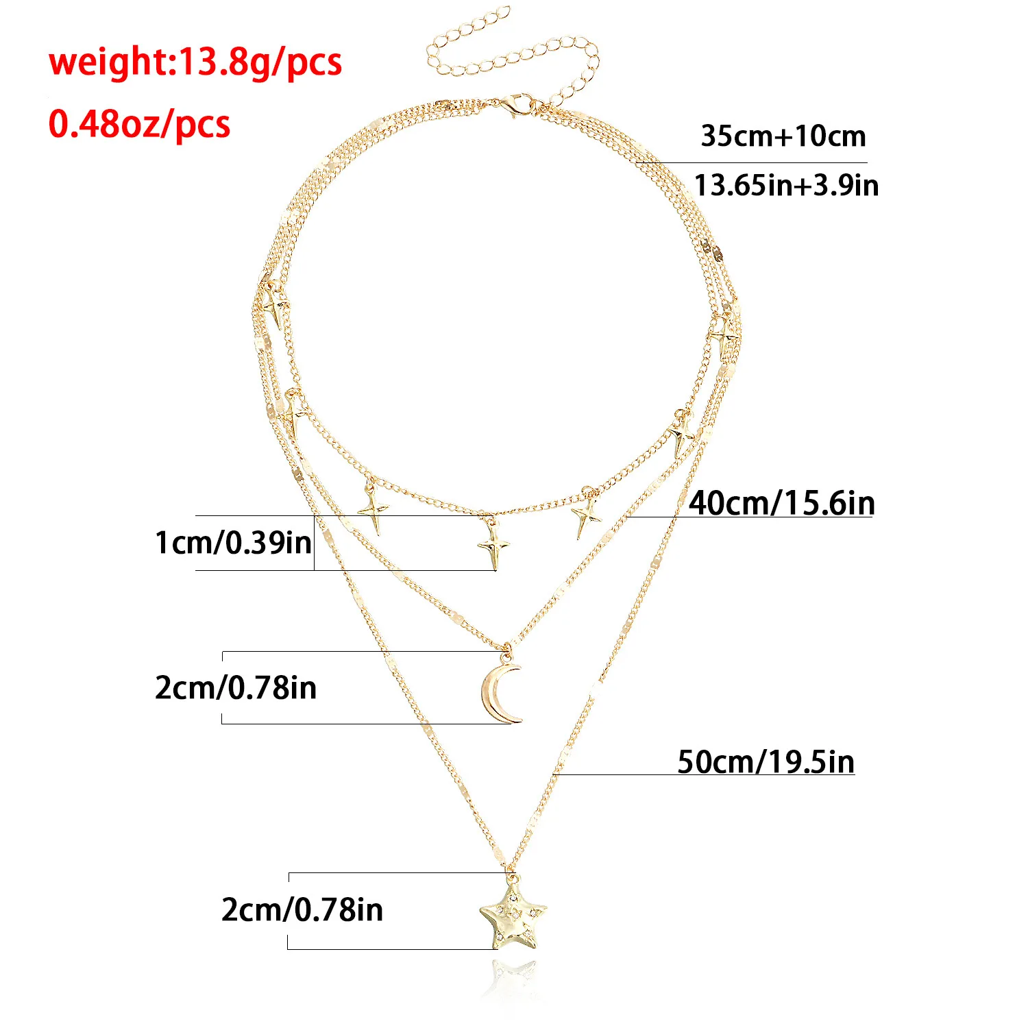 Женское винтажное многослойное ожерелье колье золотого цвета с тонкими звеньями