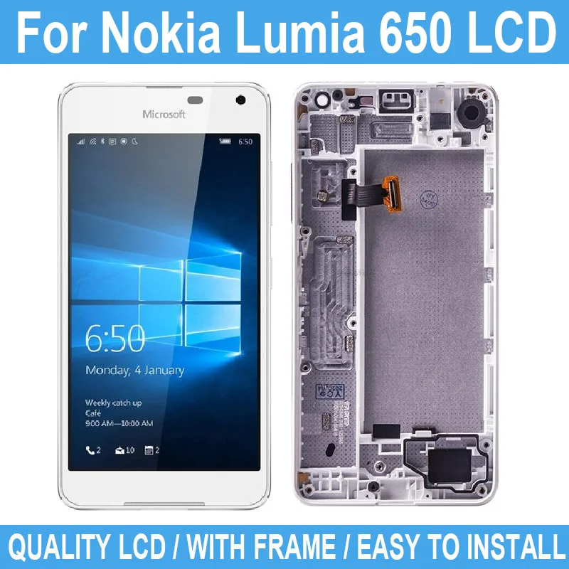 

5,0 "для Nokia Lumia 650 RM-1152 RM-1154 RM-1109 LCD дисплей сенсорный экран дигитайзер дисплей в сборе с рамкой + инструмент