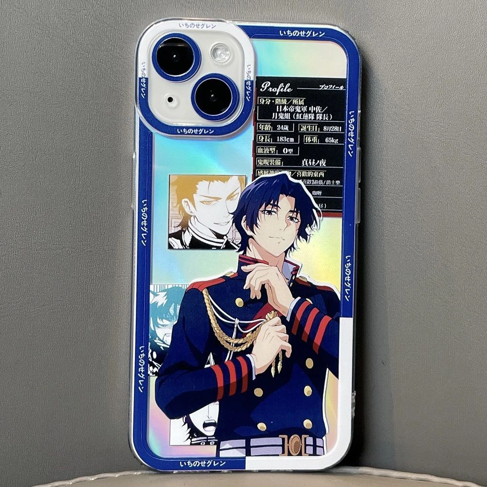 

Seraph Of The End Laser Phone Case for IPhone 14 13 12 11 Pro Max Mini 8 7 Plus Xs Xr Se 2022 Angle Eyes Guren Ichinose Cover