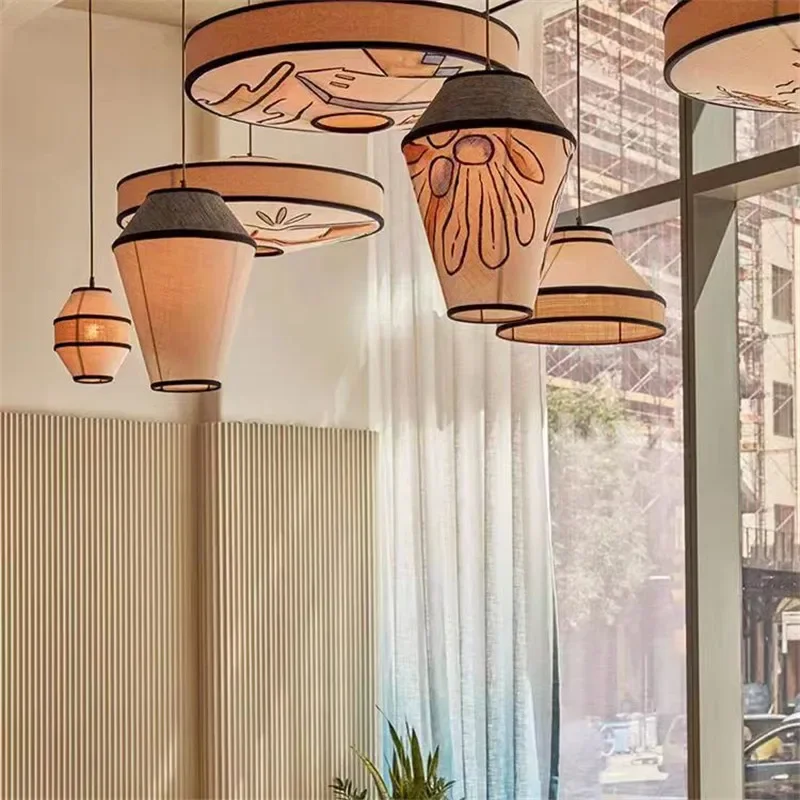 Китайский фонарь подвесной светильник Юго-Восточная Азия хлопковая лампа