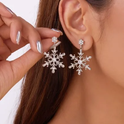 Серьги-снежинки из цинкового сплава