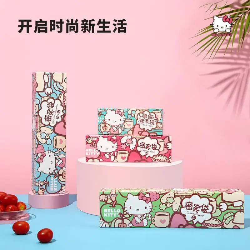 

Сумка для консервации Kawaii Sanrios милый Hellow Kittys мультяшный портативный многоразовый пищевой мешок самозапечатывающиеся сумки для девочек Под...