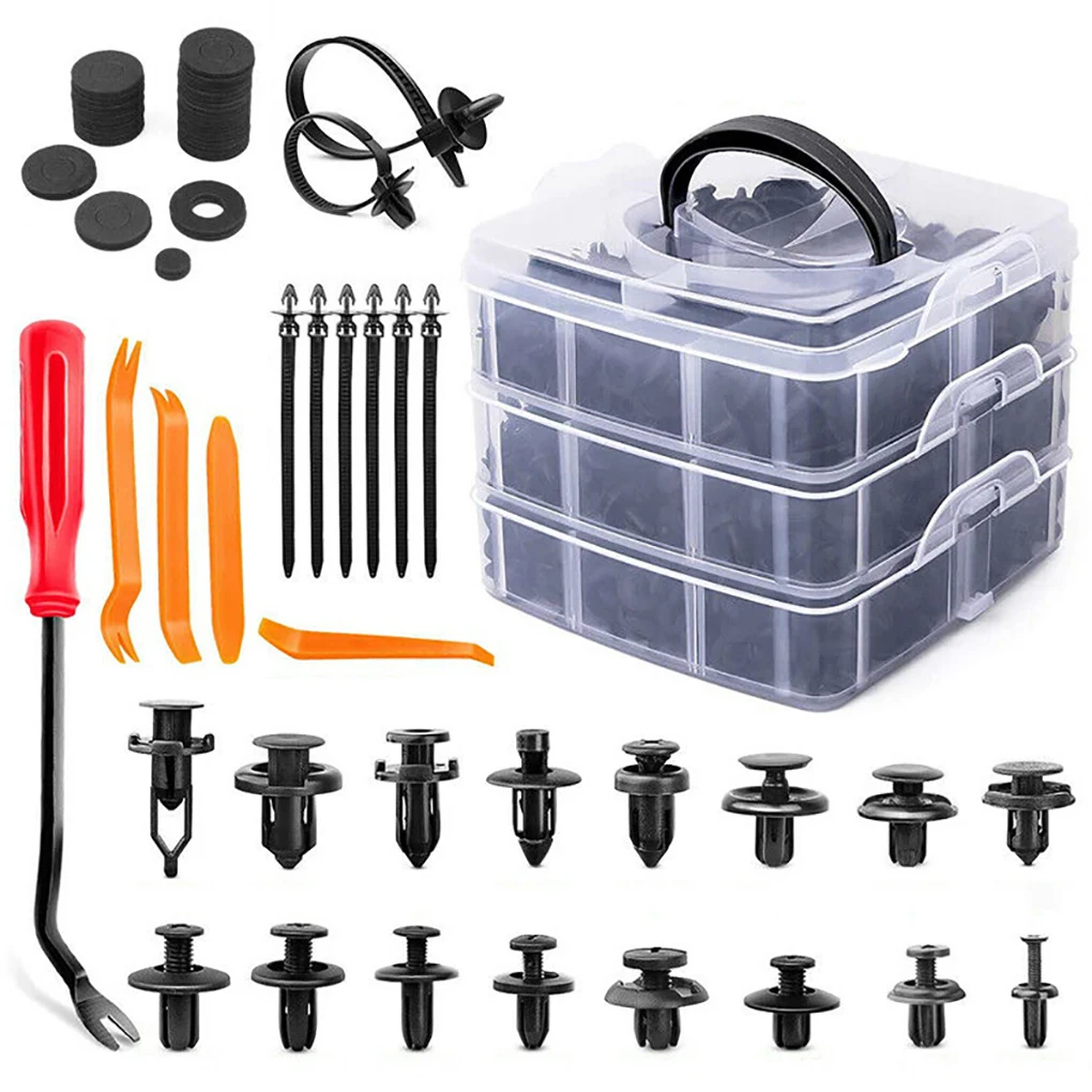 

721 Pcs Car Retainer Clips Fasteners Rivets Parts Kit for Door Trim Panel