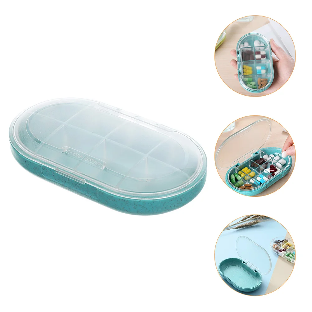 

1pc Medicine Case Portable Outdoor 8 Compartments Vitamin Container Medicine Box