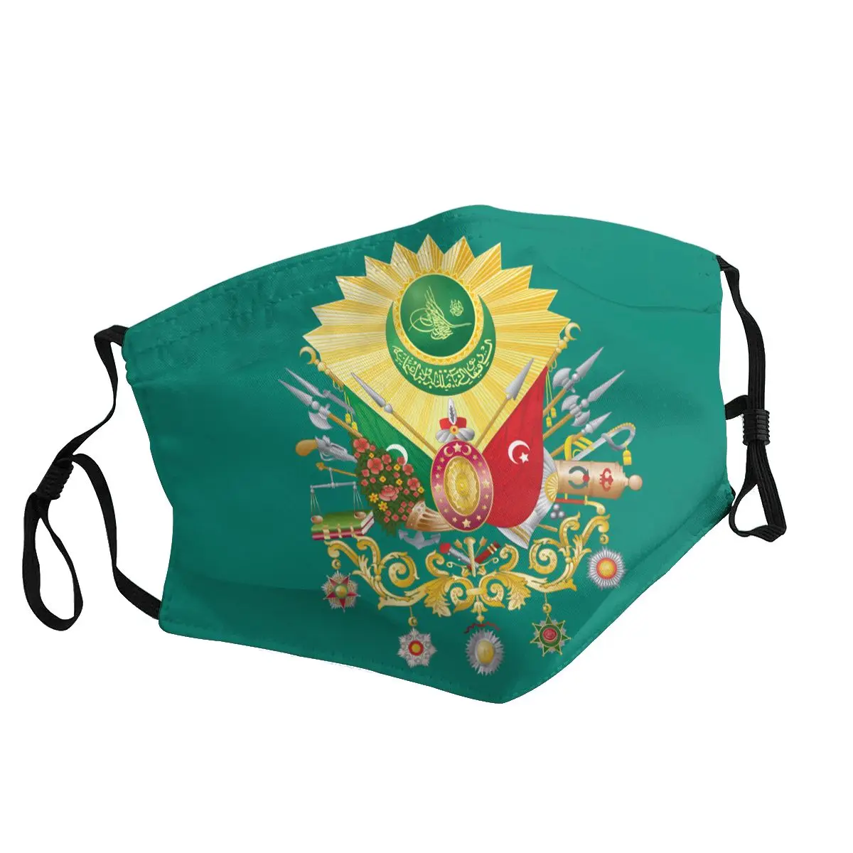

Ottoman Empire Turkish Non-Disposable Unisex Adult Face Mask Turkey Flag Coat Of Arms Protection Cover Respirator Mouth-Muffle