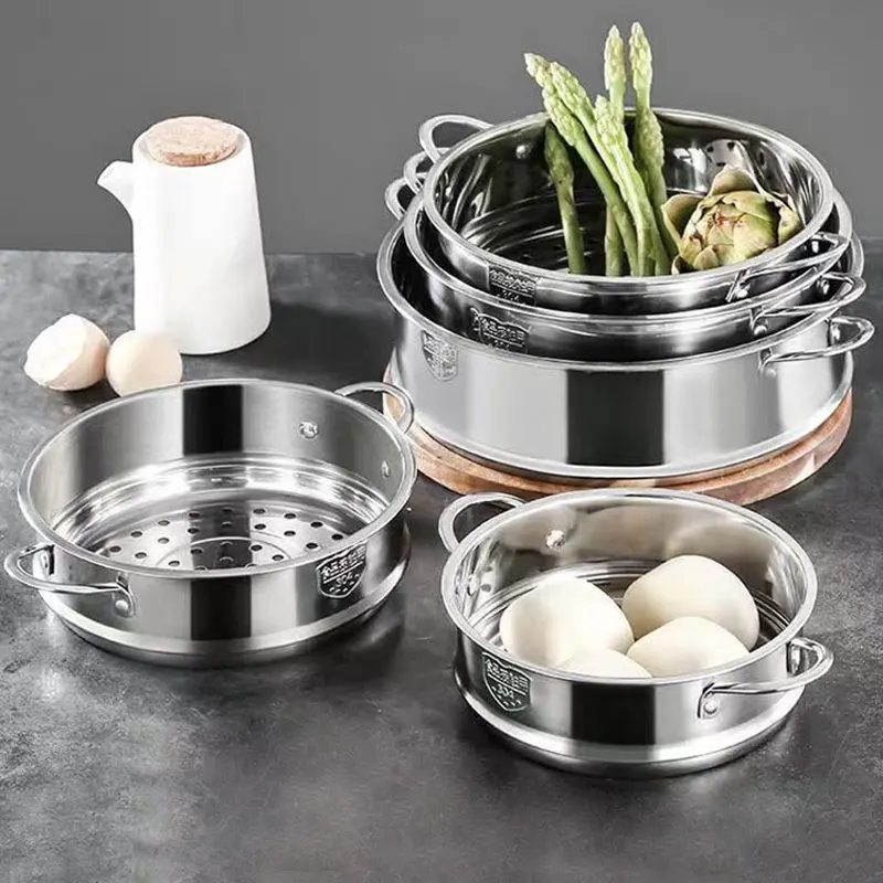 304 Stainless Steel With Double Ear Drain Basket Rice Cooker Food Steaming Grid TrayPot Dumplings Steamer Kitchen Cooking Tools |