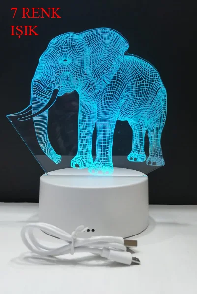 

3D lighted elephant night light gift, love, family, friendship, fun, celebration, fun, joke cute