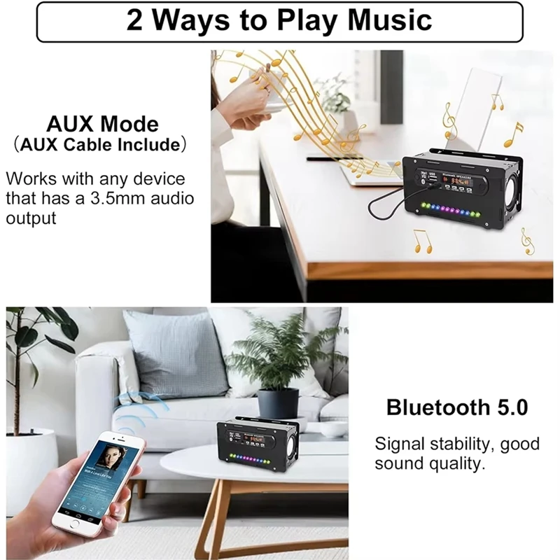 DIY Bluetooth Speaker Kit LED FM Radio USB Home Sound Amplifier With Digital Display Soldering Project Practice
