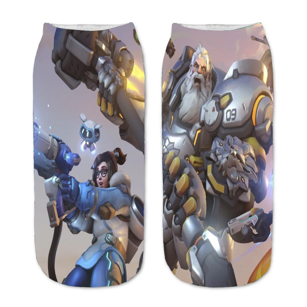 Носки с рисунком Аниме игра OW 3D DVA Мультяшные Прямые мужские женские короткие