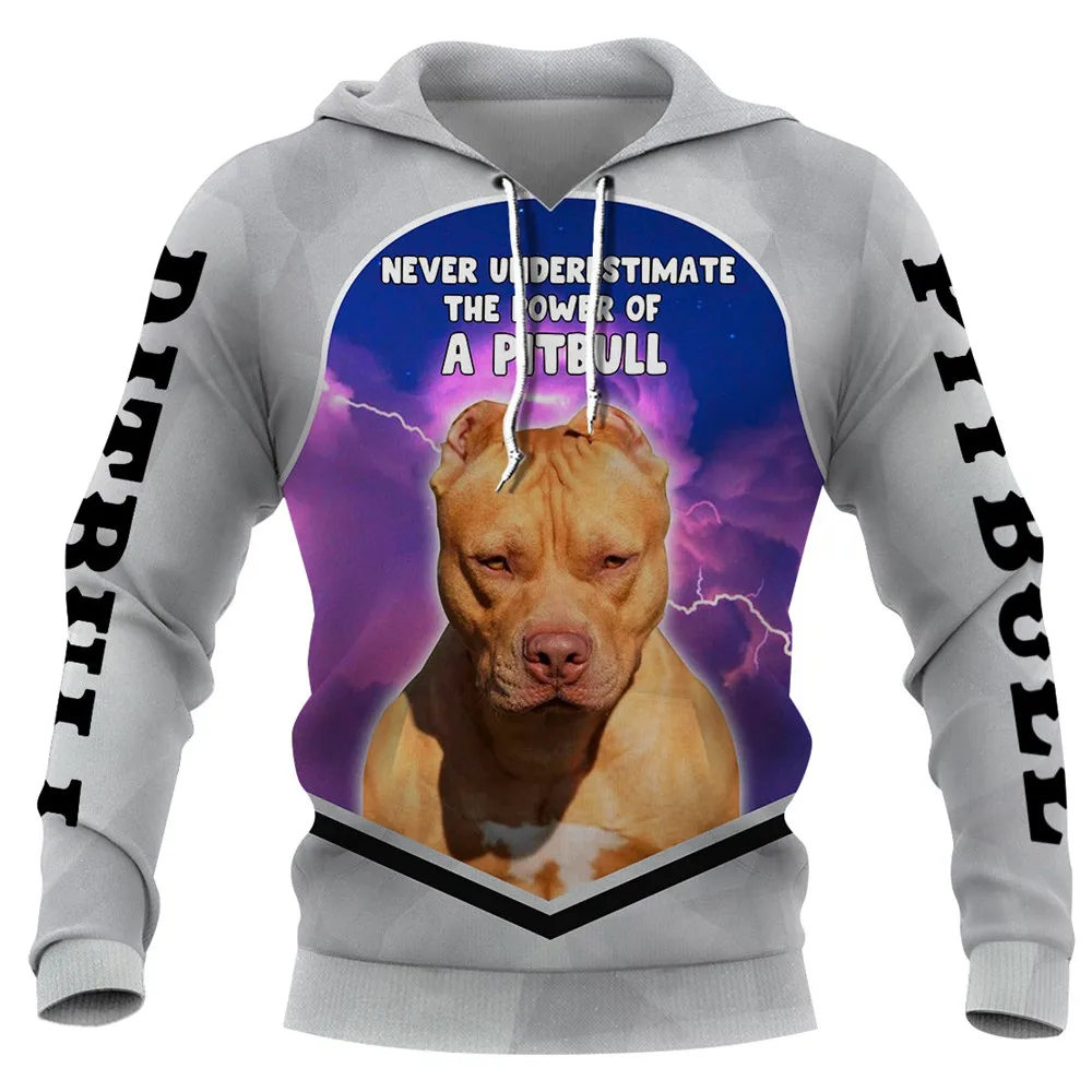 

CLOOCL Animals Dog Hoodies 3D Graphic Purple Sky Pitbull Pocket Sweatshirts Pullovers Harajuku Streetwear Dropshipping