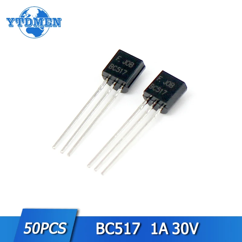 

50pcs BC517 Transistor Darlington Transistors set 30v 1a Amplifier Silicon NPN Triode Transistor TO-92 BJT In Stock