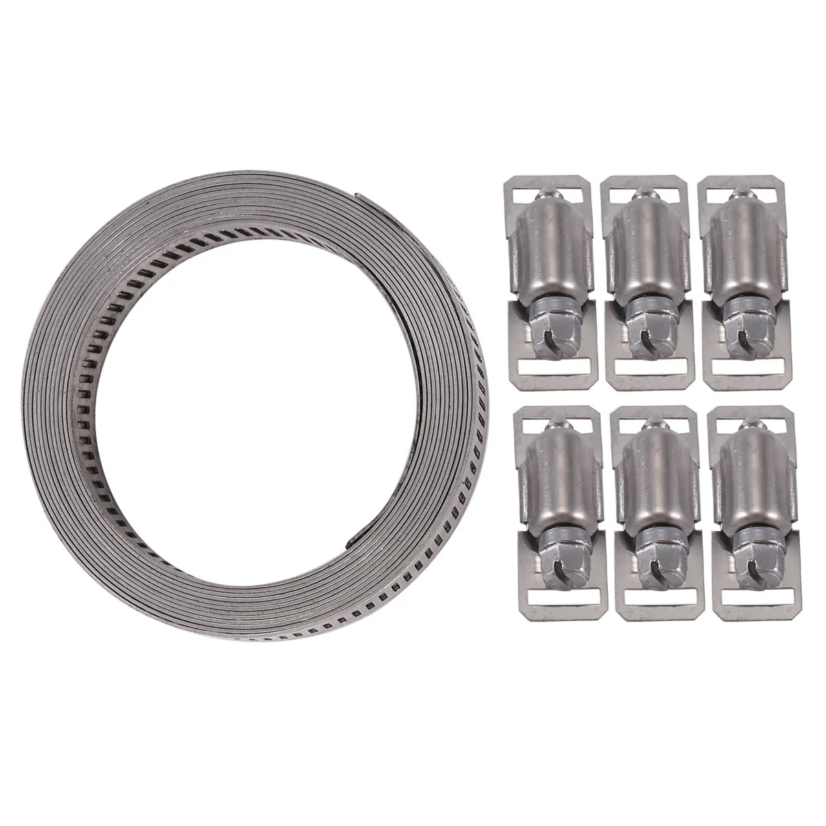 

304 Stainless Steel Worm Clamp Hose Clamp Strap with Fasteners Adjustable DIY Pipe Hose Clamp Ducting Clamp 7.9Feet