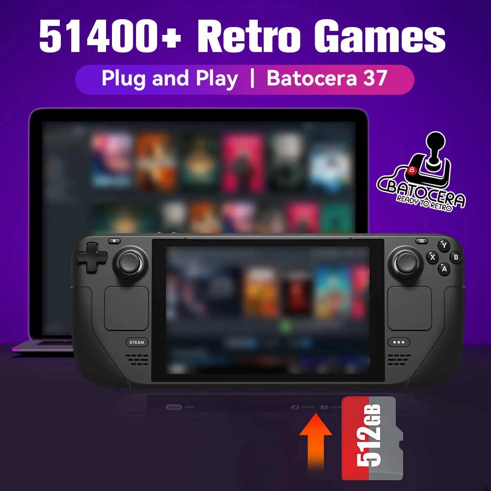 Игровая Карта Batocera Для Steamdeck/steamdeck Oled/windows Pc — 51400 + Предварительно Установленные