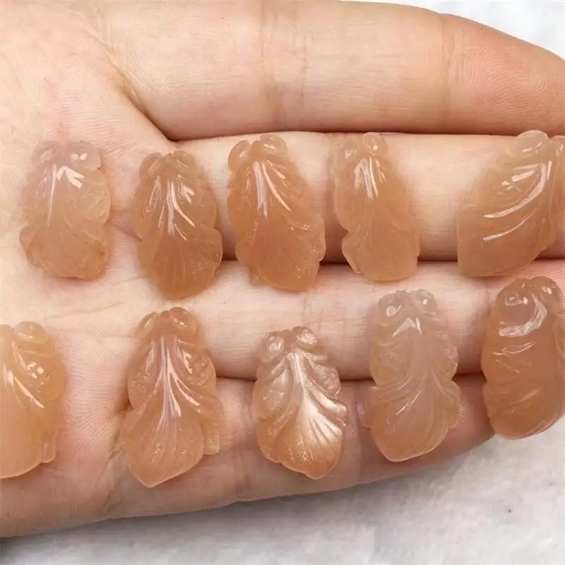 2 шт. натуральный оранжевый лунный камень резьба по золотой рыбке лечебные камни