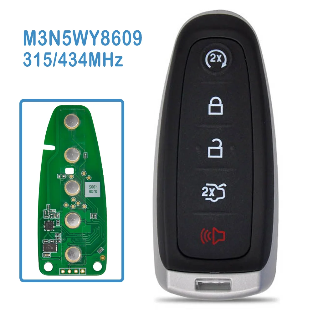 

2 Pcs M3N5WY8609 Auto Smart Remote 315/433MHz ID46 Chip 5B For Ford Edge Escape Explore Expedition Flex Focus Taurus 2011-2018