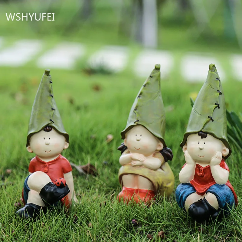 

Наружный сад двор искусственная Смола Мультяшные персонажи Детские куклы Креативные украшения для дома