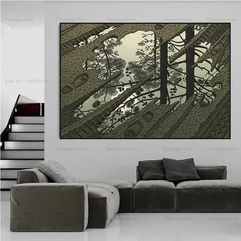 Эшера Геометрическое Искусство Винтаж Плакат Печать На Холсте Кухня Гостиная