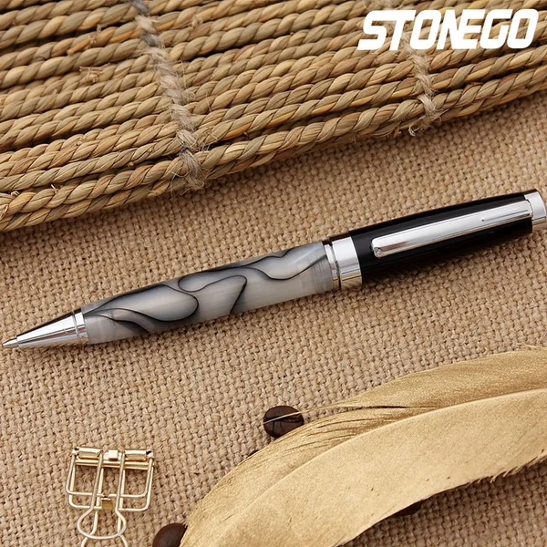 

Шариковая ручка STONEGO белая металлическая