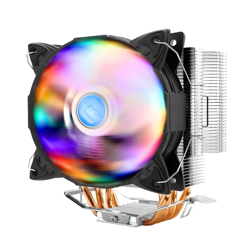 

CPU Cooler Silent PWM Fan Colorful RGB Radiator with 4pcs Tube 120mm Low for intel/for amd/LGA 775/1156 P9JB