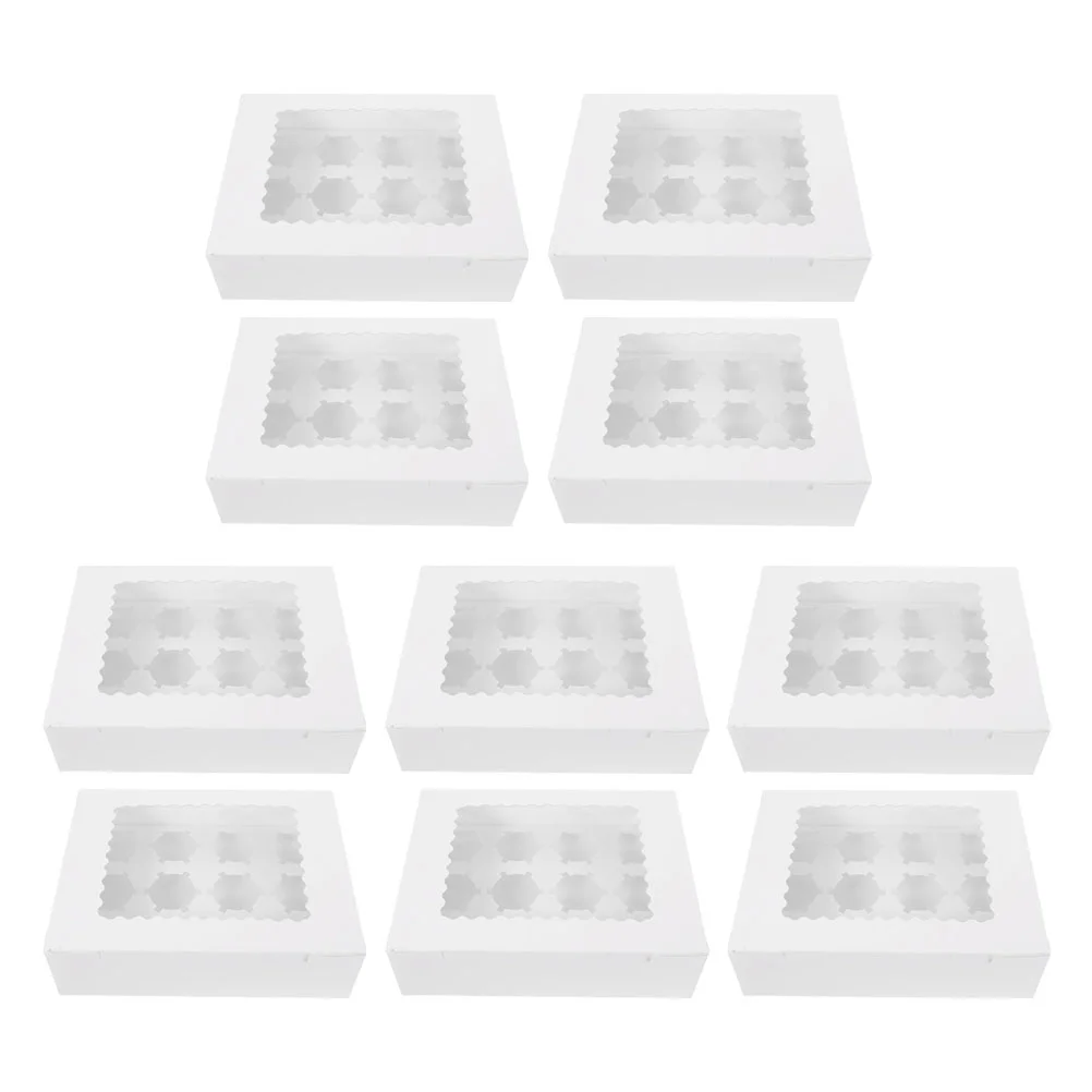 

10Pcs Muffin Cake Packing Box Cupcake Packing Box Egg Tart Paper Box Cupcake Carriers