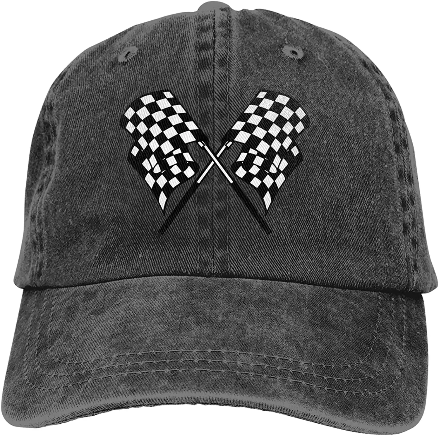

CUTEDWARF Checkered Flags Race Car Flag Unisex Adjustable Cotton Baseball Hat Cowboy Cap Dad Hats Denim Trucker Hat