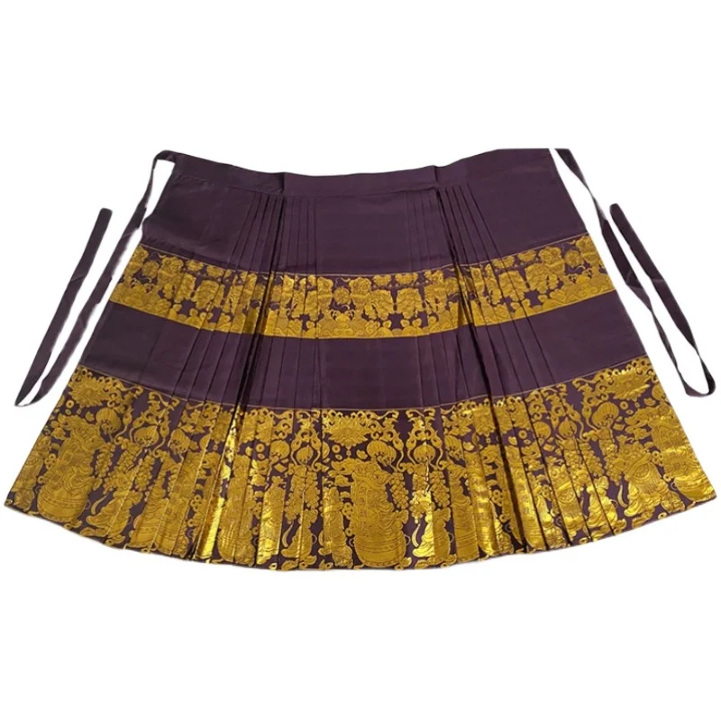 Женское платье Hanfu с изображением лошади плетеная Золотая юбка 4 5 метров и пони