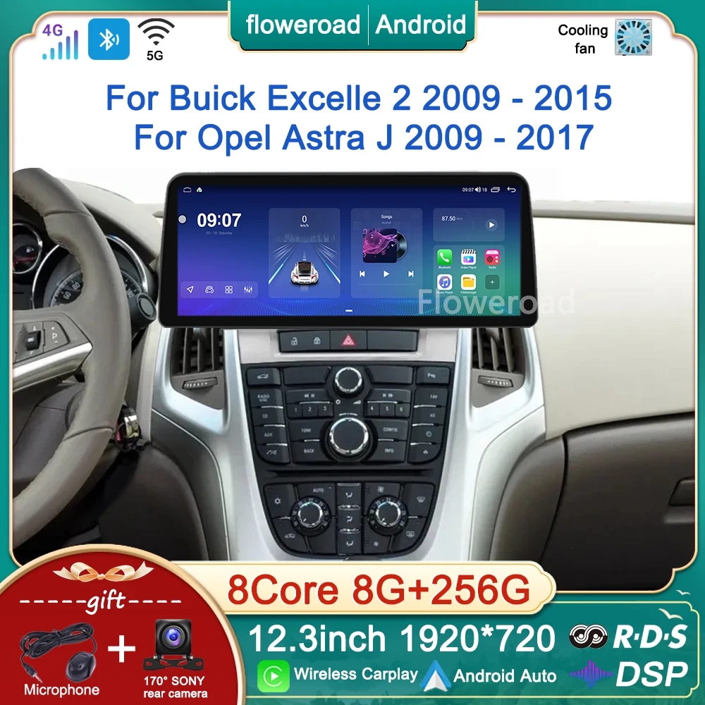 

12.3inch DSP Android Car Radio For Buick Excelle 2 2009 - 2015 For Opel Astra J 2009 - 2017 Multimedia Player GPS Stereo Carplay