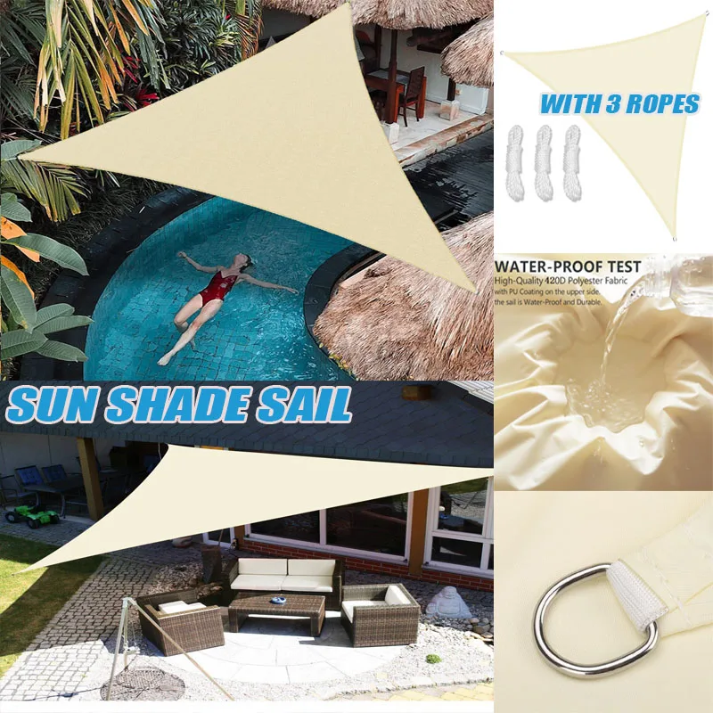 3x3x 3 м/5x5x5 м летний треугольный затеняющий парус Водонепроницаемый Анти-УФ затеняющий холст для балкона сада двора бассейна навес наружный походный тент 3x3x 3 м/5x5x5 м летний треугольный затеняющий парус Водонепроницаемый Анти-УФ затеняющий холст для балкона сада двора бассейна навес наружный походный тент