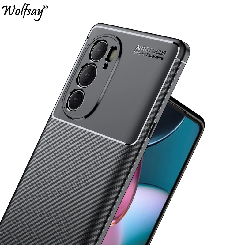 

For Motorola Edge 30 Pro Case Bumper Silicon Carbon Fiber Cover For Moto Edge 30 Pro Case For Moto Edge 20 30 Pro S30 X30 20Lite