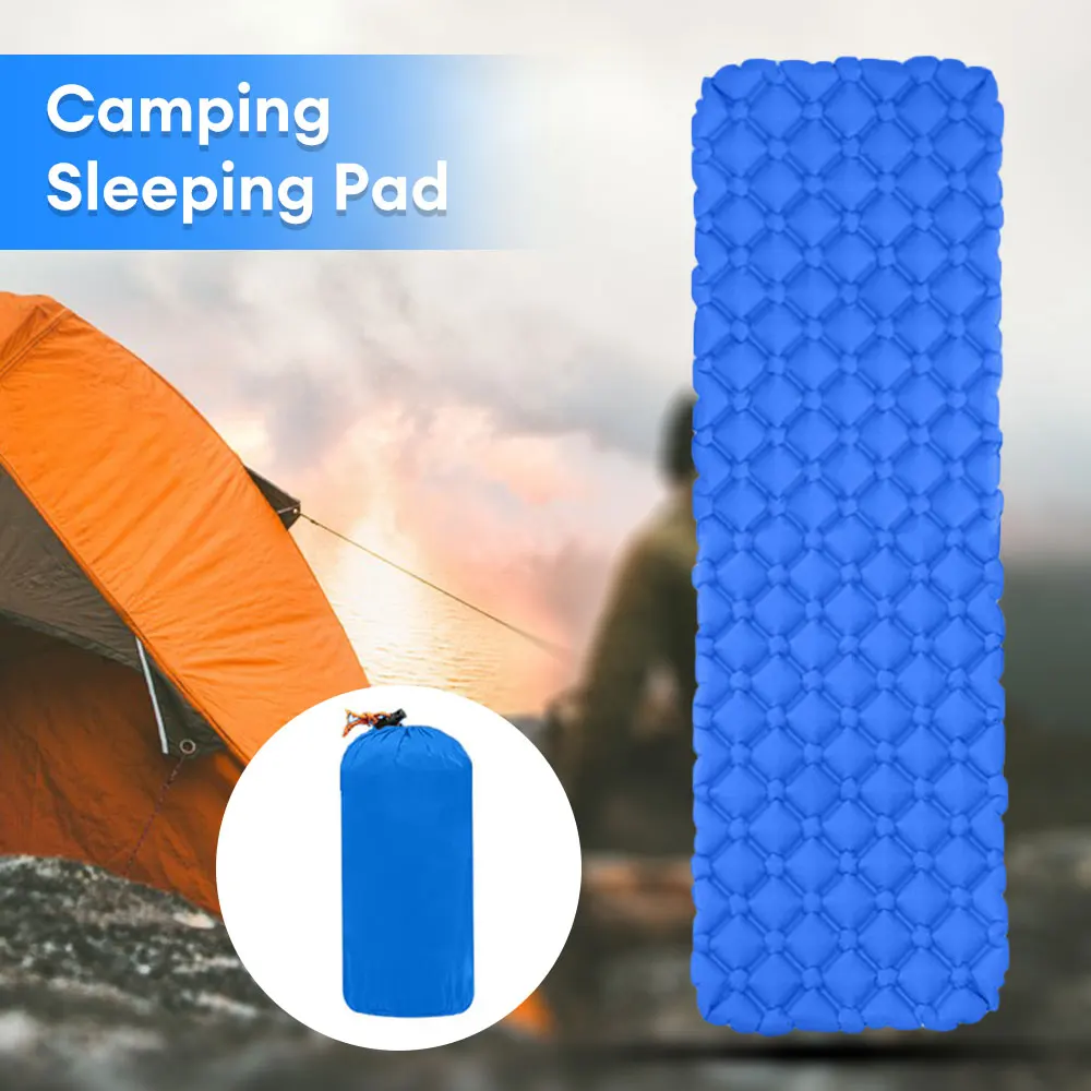 

Outdoor Sleeping Pad Camping Inflatable Mattress Ultralight Air Cushion Travel Mat Folding Bed No Headrest For Travel Hiking