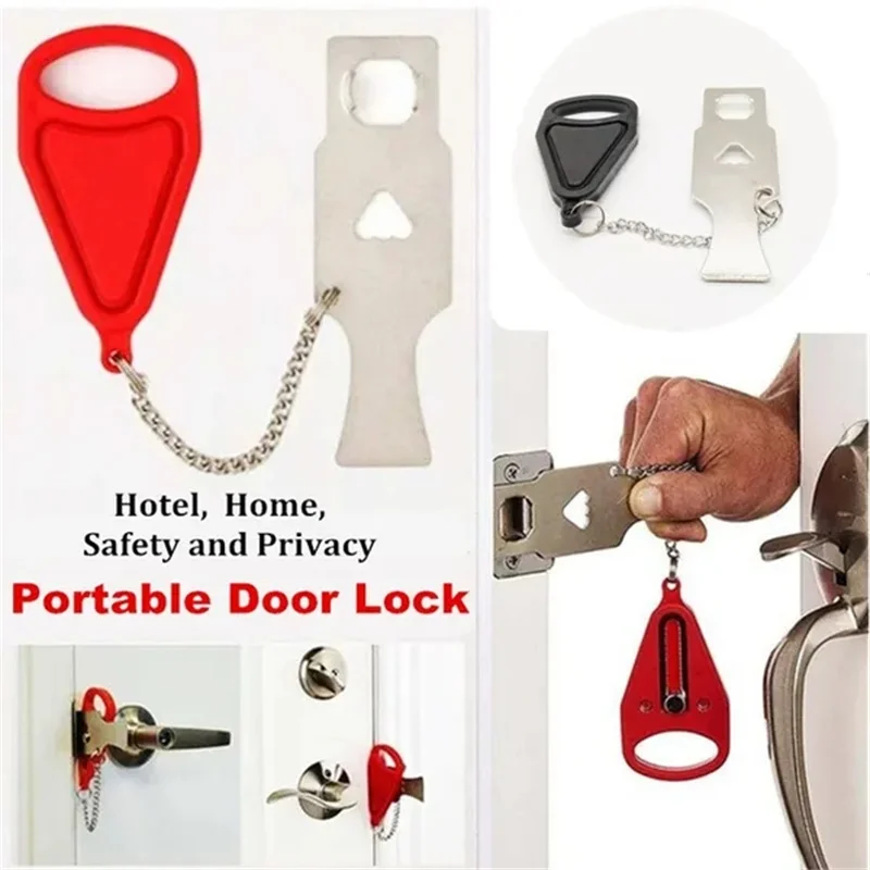 

Portable Safety Door Lock Hotel Safety Latch Metal Lock Home Room Anti Theft Security Lock Travel Accommodation Door Safety Lock